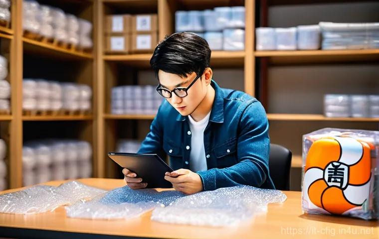 피규어 포장 및 이동 방법 - **Prompt:** A focused male collector in his late 30s, wearing a neat casual outfit, meticulously cre...
