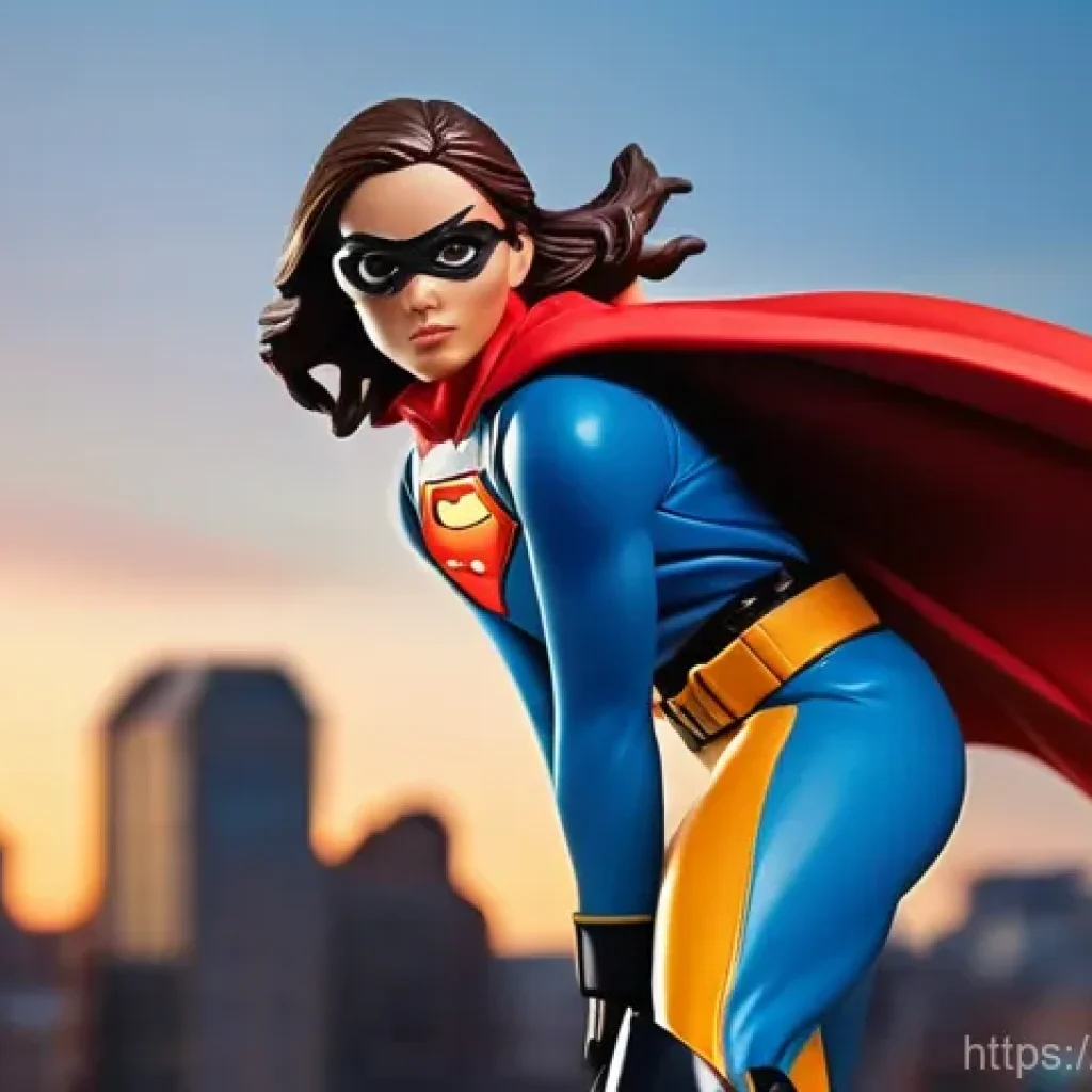 캐릭터 피규어의 재료와 특징 - **Dynamic PVC Action Figure in Urban Setting:**
"A highly detailed, vibrant PVC action figure of...