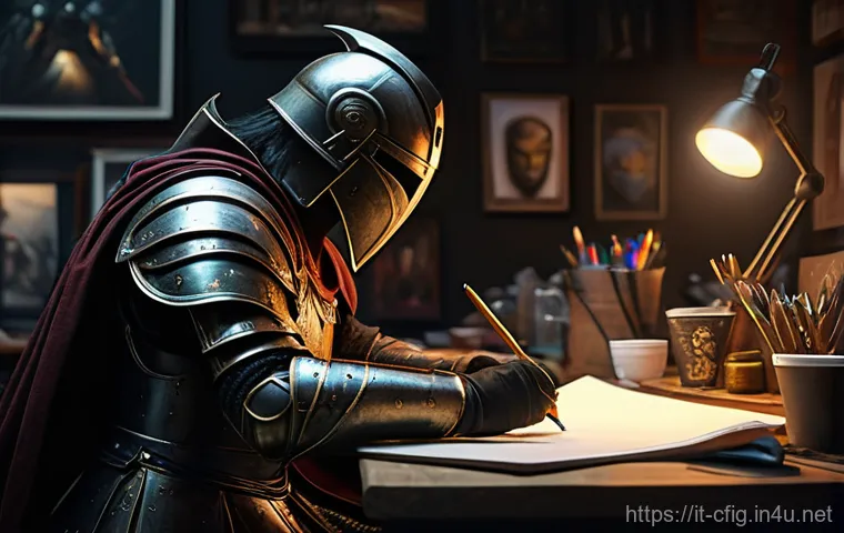 캐릭터 피규어 제작 공정 - **Prompt for Concept Art:**
"A concept artist is deeply engrossed in their work, sketching a her...