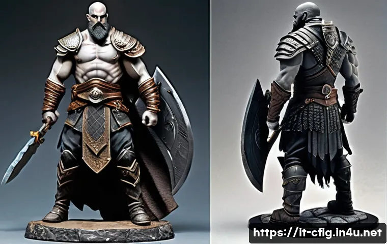 게임 캐릭터 피규어 추천 - **Prompt 1: Epic Fantasy Warrior Resin Statue**
A hyper-realistic, highly detailed resin statue ...