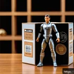 Home 21 중고 피규어 거래 안전 가이드 - A close-up scene of a high-quality authentic action figure in its original Italian packaging, featur...