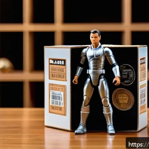 Home 33 중고 피규어 거래 안전 가이드 - A close-up scene of a high-quality authentic action figure in its original Italian packaging, featur...