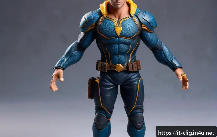 피규어 정품 여부 구별법 - A highly detailed close-up of an authentic collectible action figure made from solid, balanced-weigh...